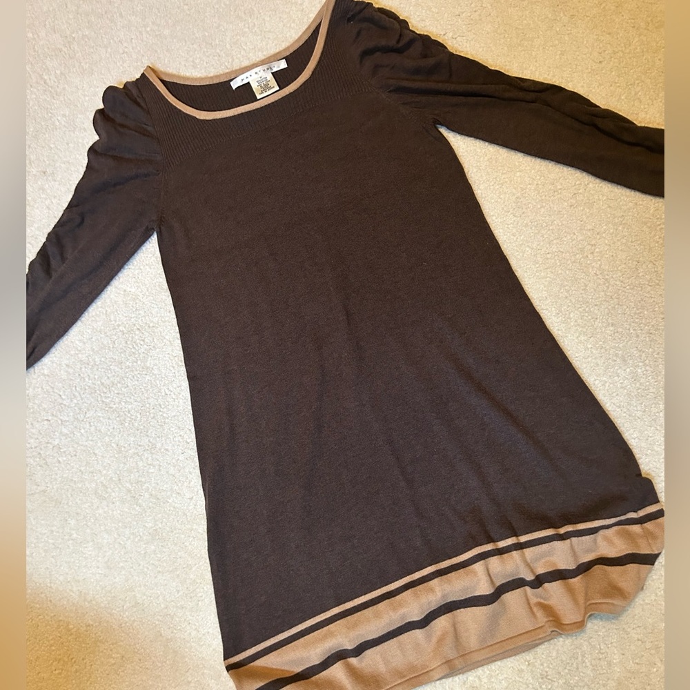 Brown and tan Max Studio sweater dress, medium.